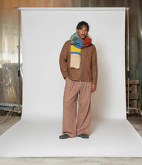 Wide Pied-de-Poule Trousers