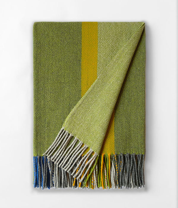 merino-wool-herringbone-throw-summer-blankets-green-multicolor