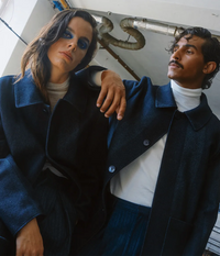 Sobretudo Botões Burel Denim